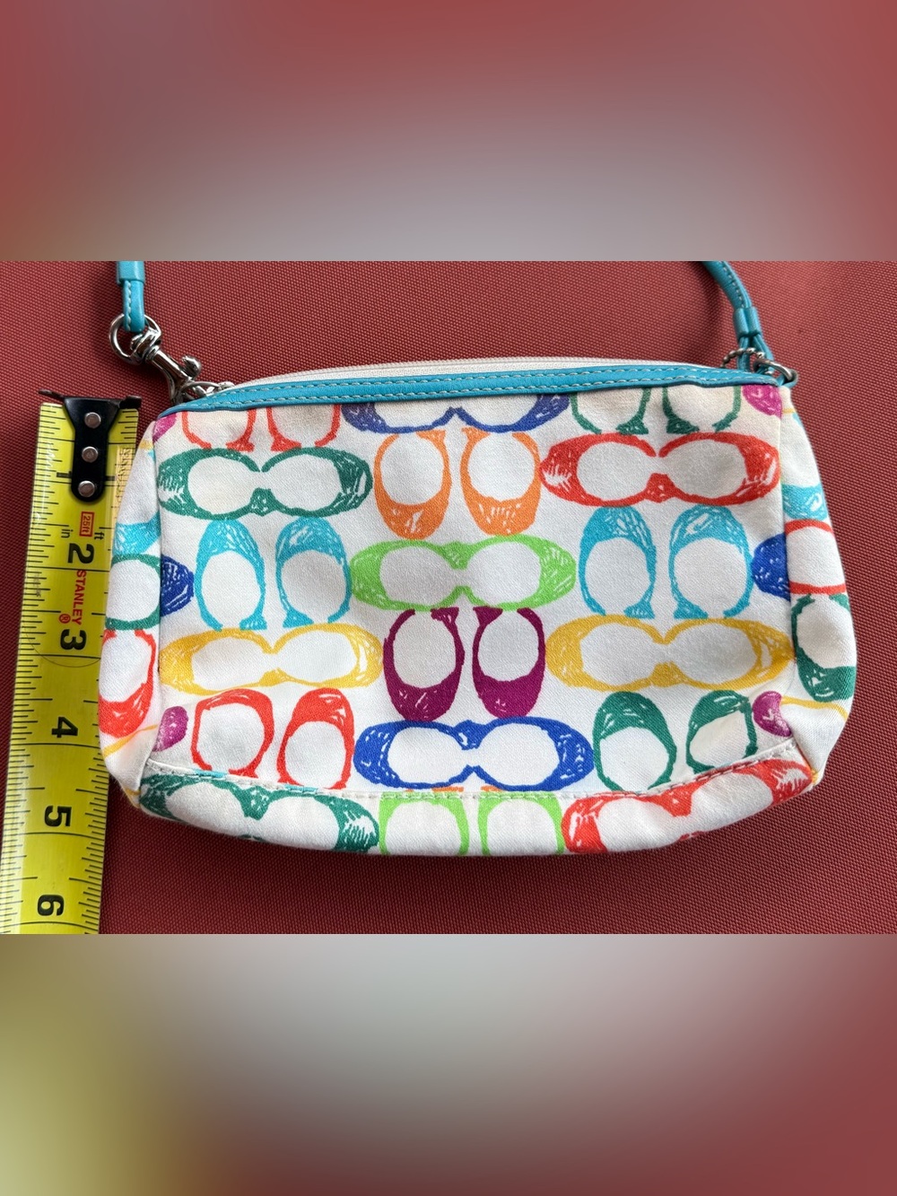 Coach Vintage Hampton Scribble Multicolor Y2K Wristlet/Pouch - Picture 3 of 12